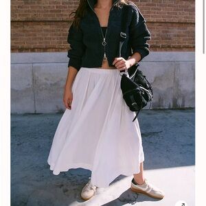 Free People Lowen Midi Skirt White Size Small